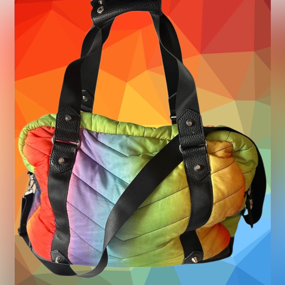 Cynthia Rowley Quilted Rainbow Travel Weekender Duffle Bag